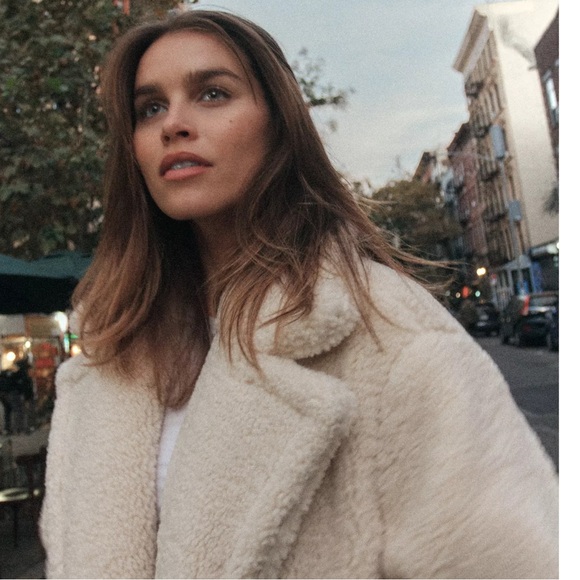 ZARA Long Fleece Coat - Picture 7 of 10